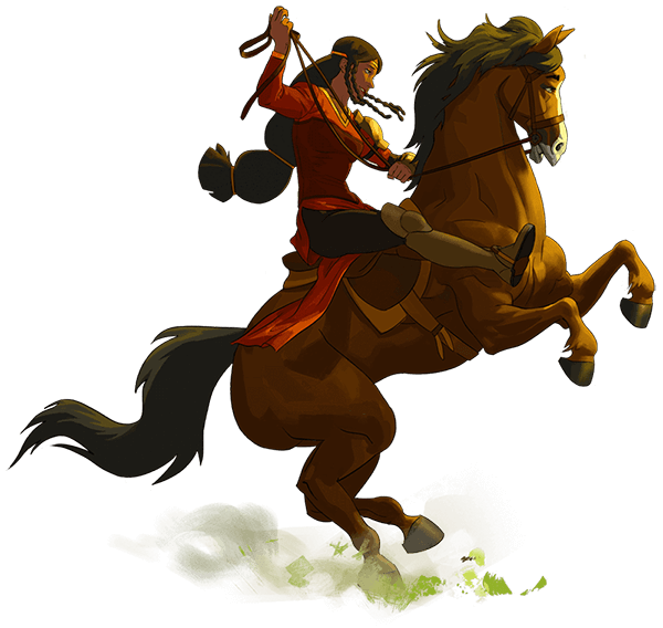 The heroic Princess Francis on a horse from Lumi White - Untold Love.